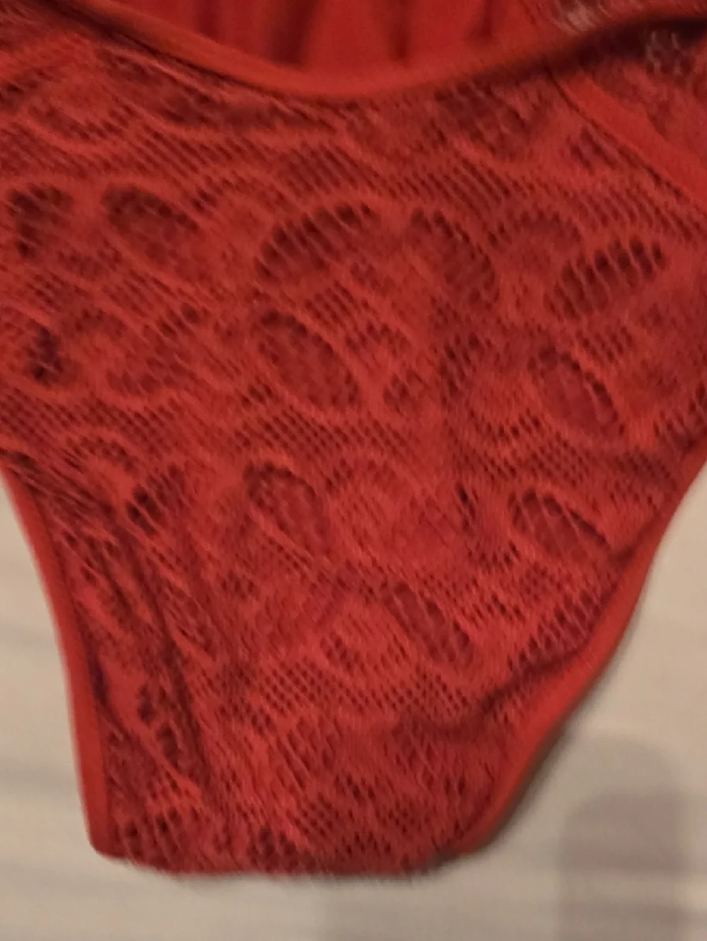 BECCA Red Lace One-Piece Swimsuit - Picture 6 of 9